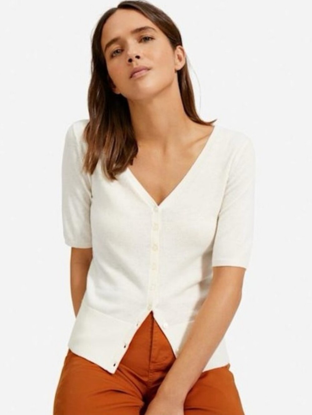 Everlane The Cotton-Merino Short-Sleeve Cardigan